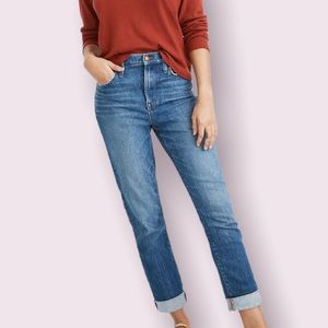 Madewell High-Rise Slim Boyjean Relaxed Fit Medium Wash Size 26 Petite